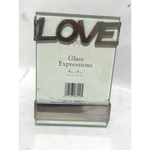 Furio Home Glass Expressions LOVE Picture Frame Brushed Silver 4x6 Portrait7